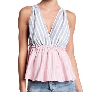 Elodie Striped Peplum Tank